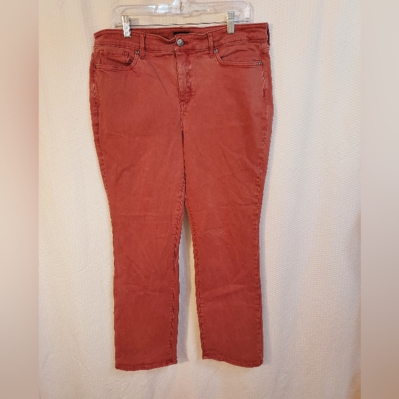 NYDJ Women's Jeans Size 16 Marilyn Straight Leg Lift &Tuck Terracotta Cabincore - Picture 1 of 15